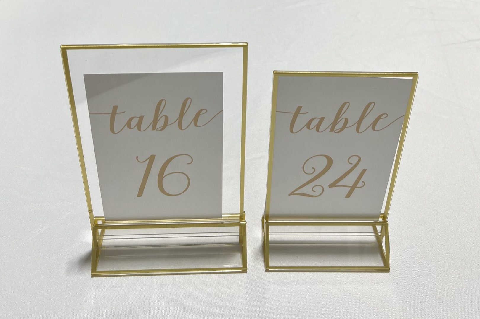 Gold acrylic number holder