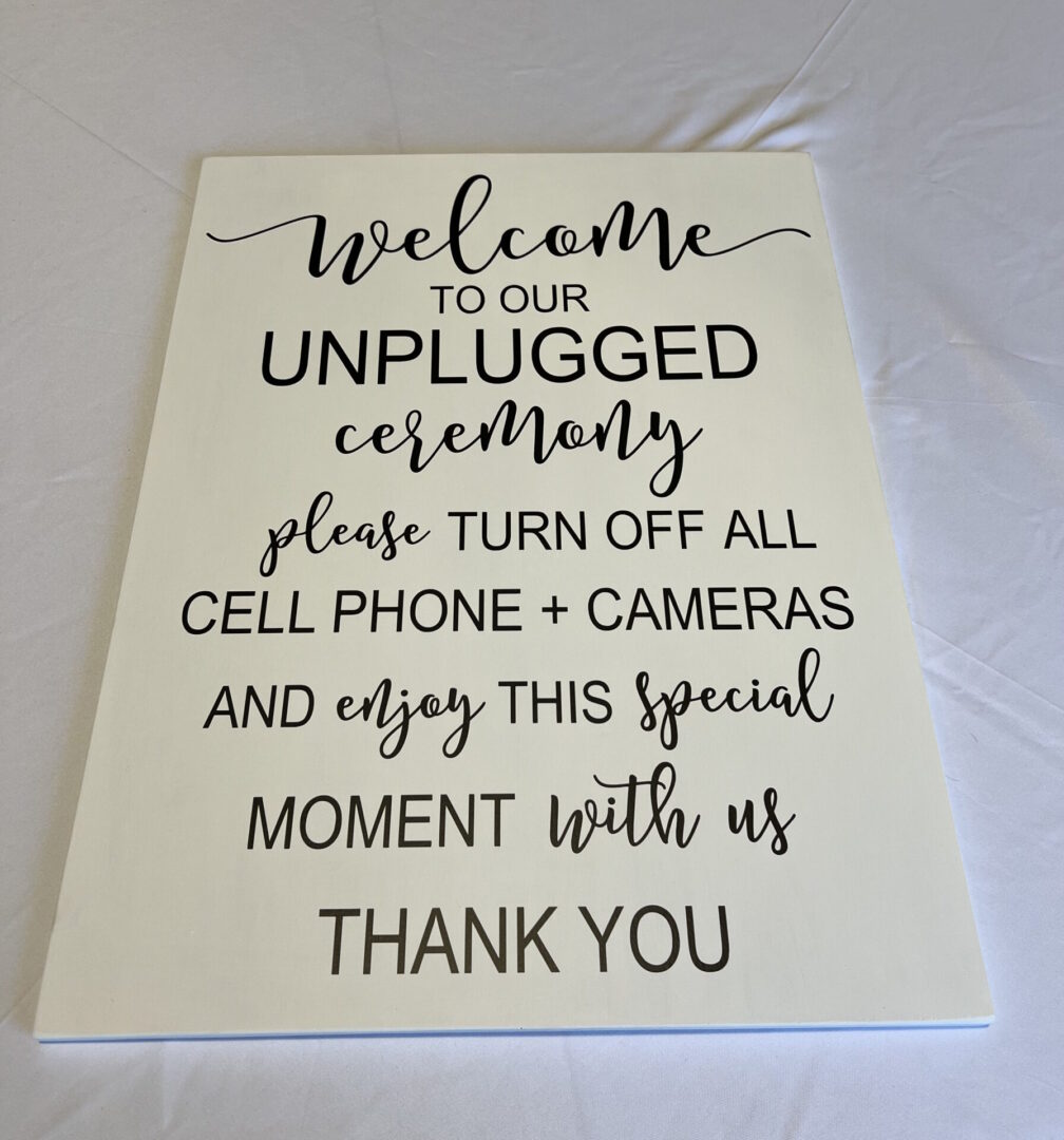 Unplugged Sign in White