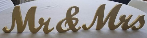 Mr Mrs glitter gold 8 inch